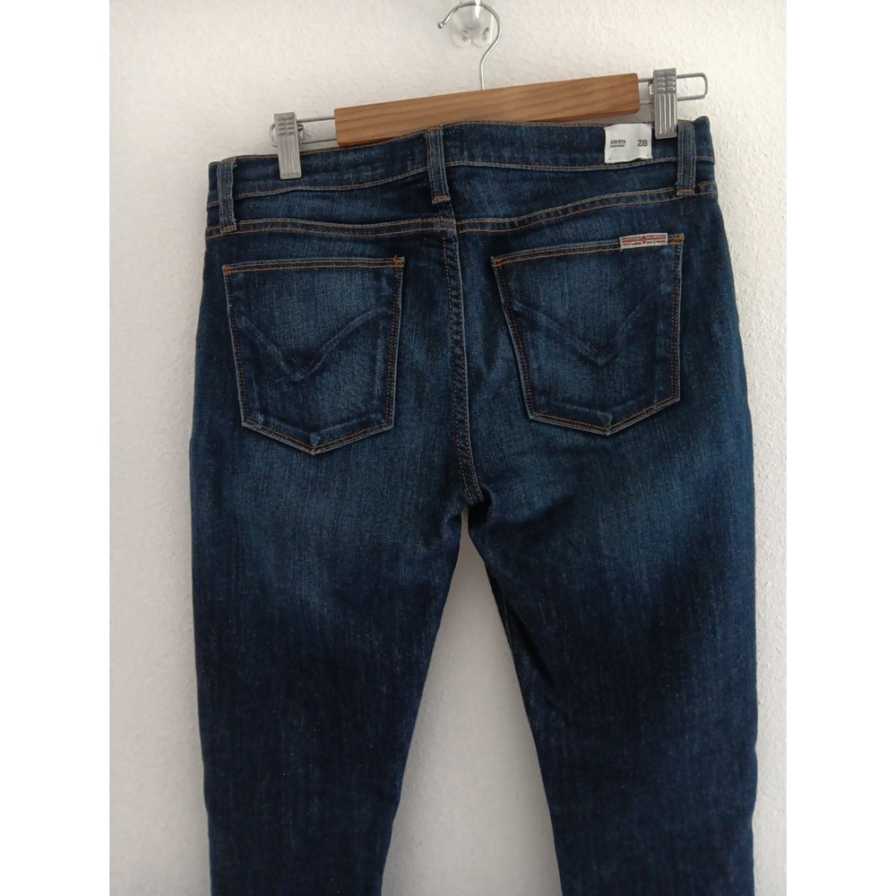Hudson Krista Jeans Women 28 Stretch Dark Wash Straight Whiskered Sporty Classic - Picture 7 of 11